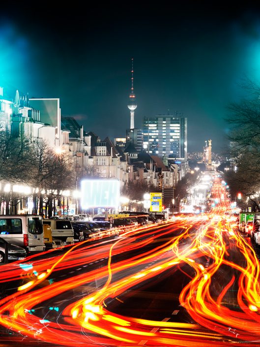 Berlin Alex Street with lights